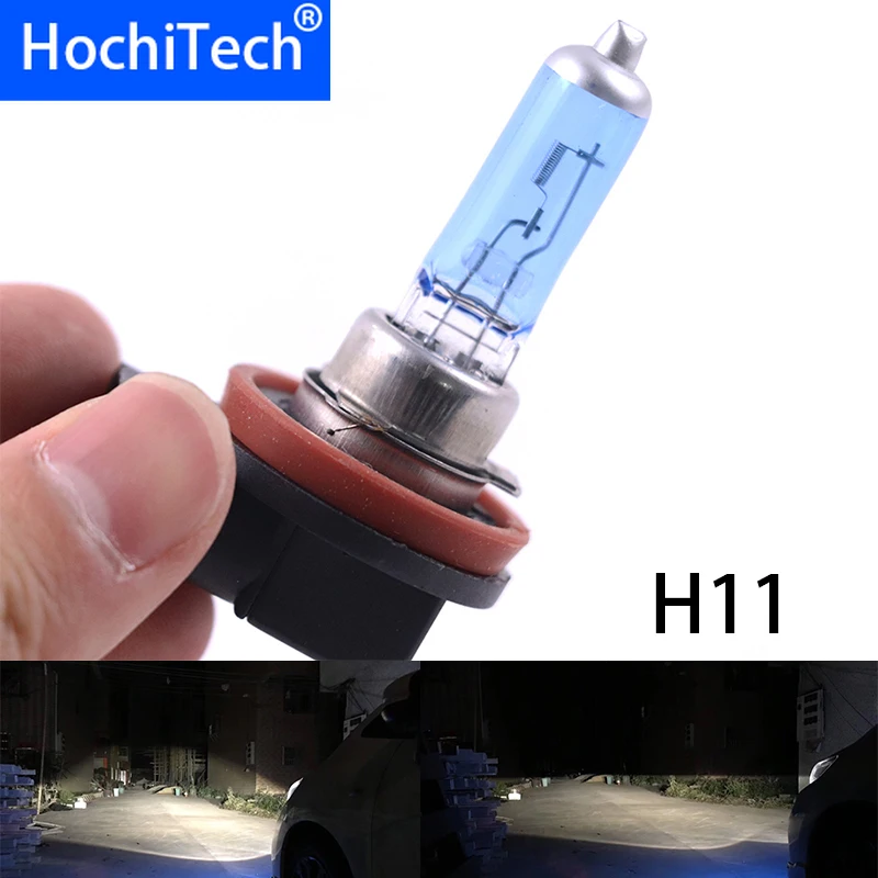 Высокое качество H11 галогенная лампа 6000K 12V 100W 55W 3000Lm ксеноновая темно-синяя супер