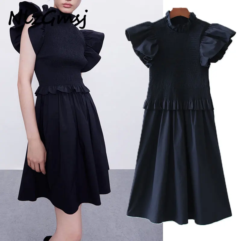 

Платье-водолазка женское, с пышными рукавами, весна-лето 2021