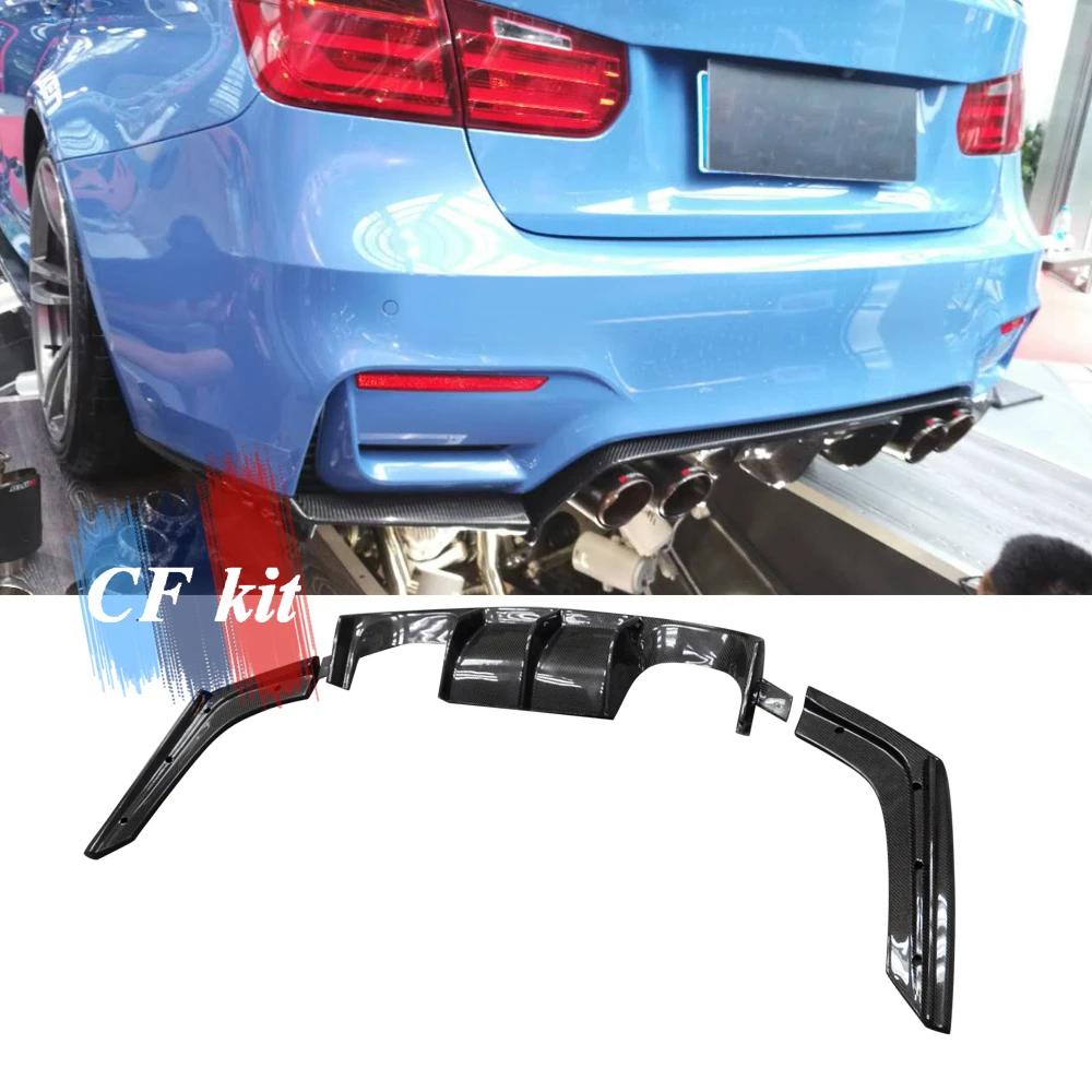 3 шт. углеродного волокна заднего бампера спойлер диффузор для BMW F80 M3 F82 M4 2014 до