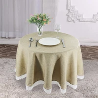 1pcs cotton linen round lace tablecloths modern table cover for wedding party table decorations home decor