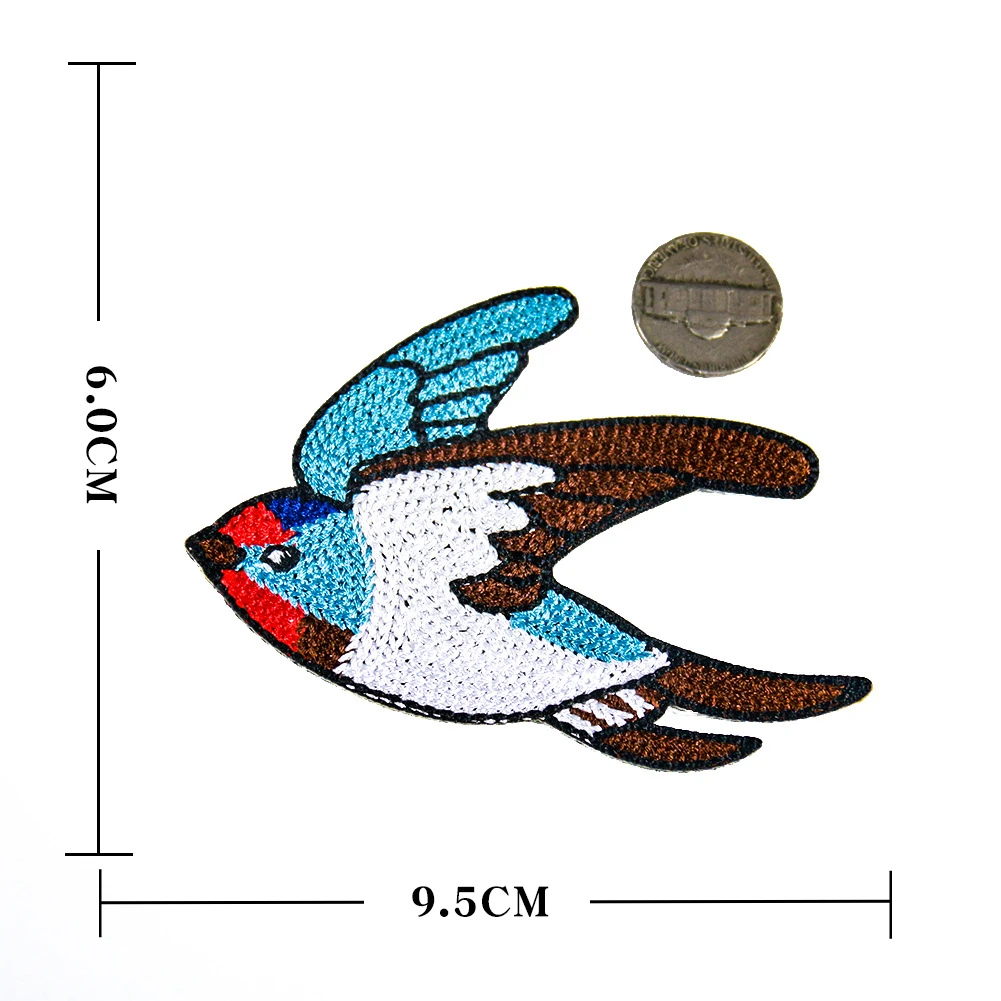Симпатичные нашивки в виде птиц 1 шт. Приклеивание утюгом вышитая аппликация