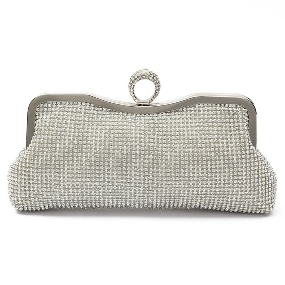 

2021 new dinner bag with ring diamond female bag diamond clutch bag diamond dress banquet clutch bag