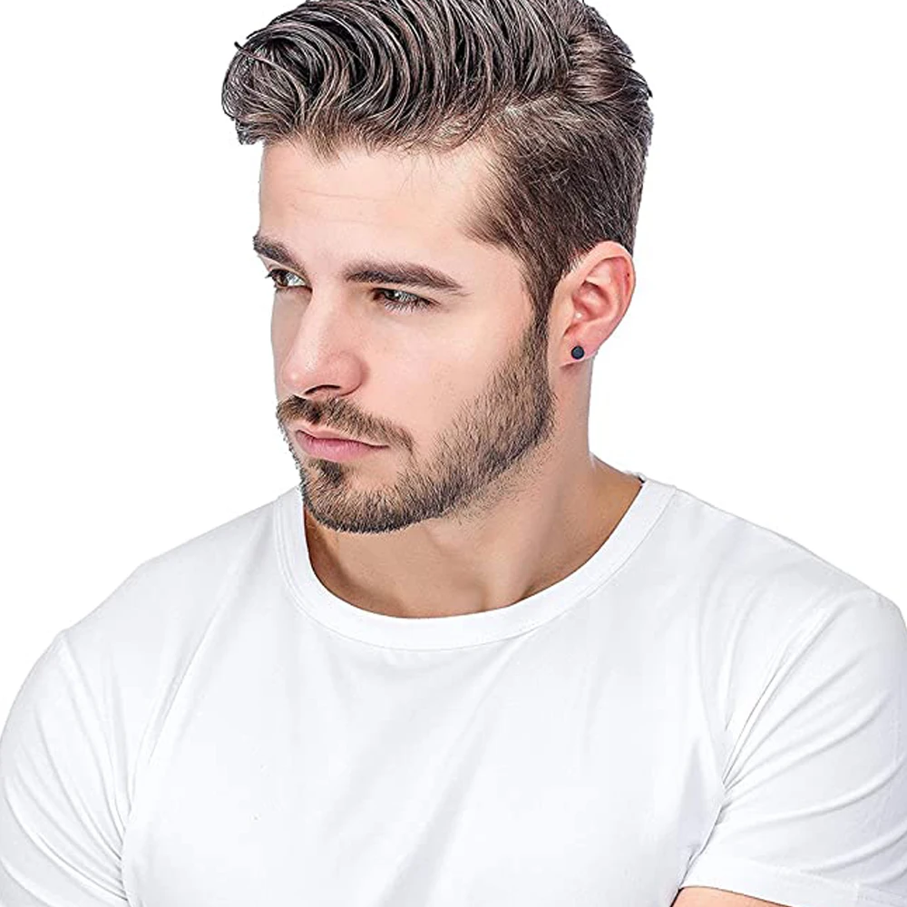 1 пара Нержавеющая сталь черный серьги со шпилькой для Для мужчин женщин CZ