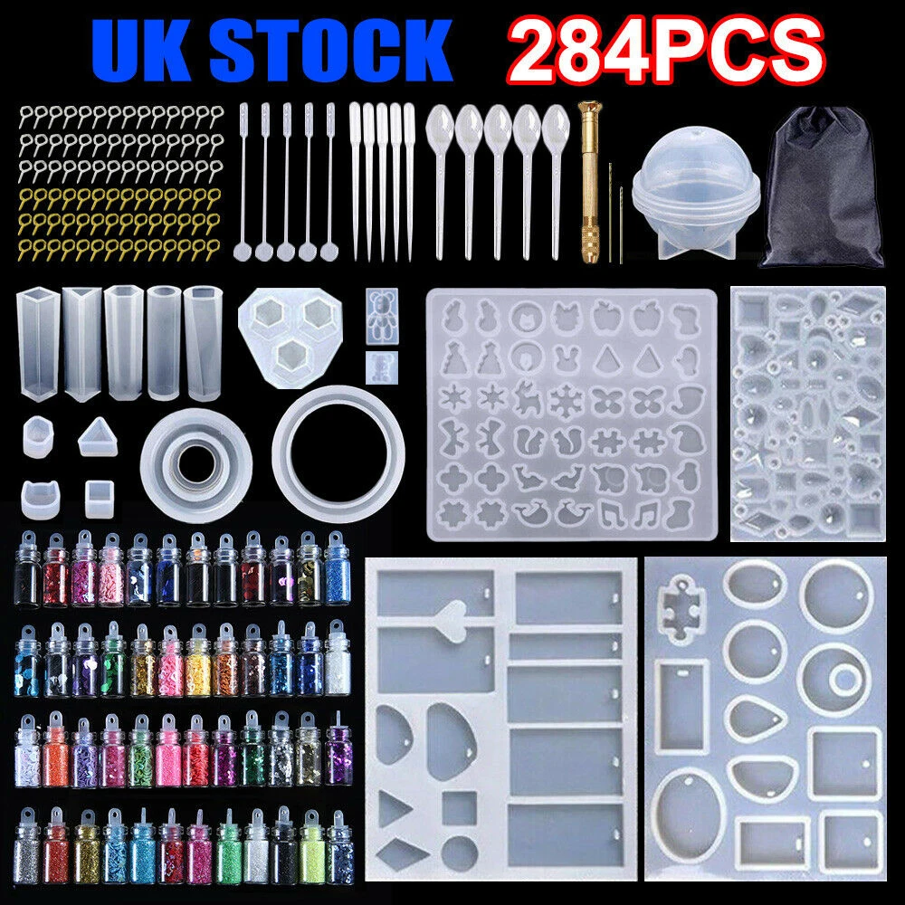 

284pcs Geometric Figure Silicone Mold Jewelry Earrings Epoxy Resin Mold Set Diy Jewelry Handmade Making Finding Tools Supplies