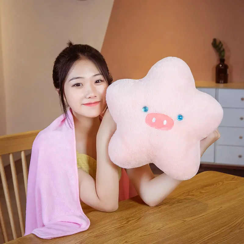 

Милая плюшевая игрушка в виде животного, звезда, набивная зимняя подушка для рук, 3 в 1, одеяло, подушка, успокаивающий детский подарок для дет...