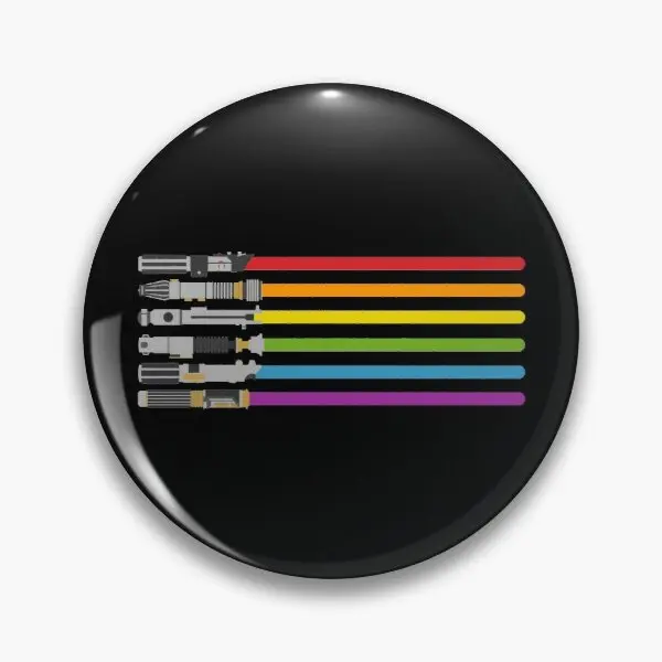 

Lightsaber Rainbow Customizable Soft Button Pin Lover Cartoon Funny Creative Collar Clothes Jewelry Women Cute Fashion Badge