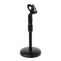 foldable desktop tripod mic stand adjustable angle foldable table tops microphone mount holder stand bracket plastic black