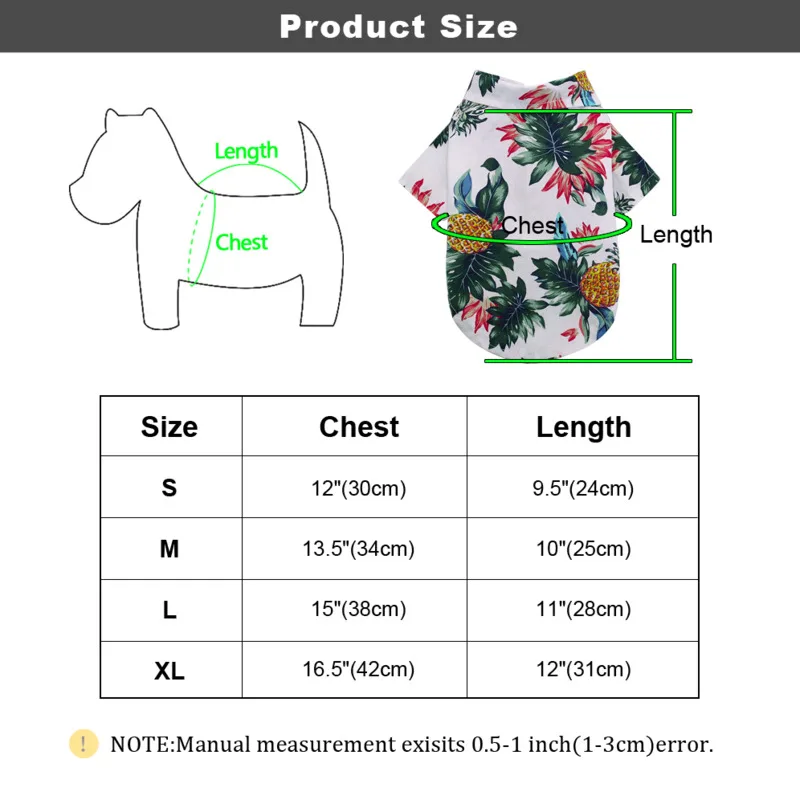 

Summer Beach Dog Shirt Cute Print Beach Pet Cat Clothes Dogs Travel Shirt Small Dog Cat Blouse Cat Dog Spring And Autumn Small
