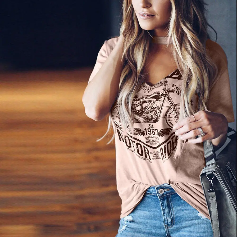 Женская блузка с коротким рукавом и V-образным вырезом | одежда