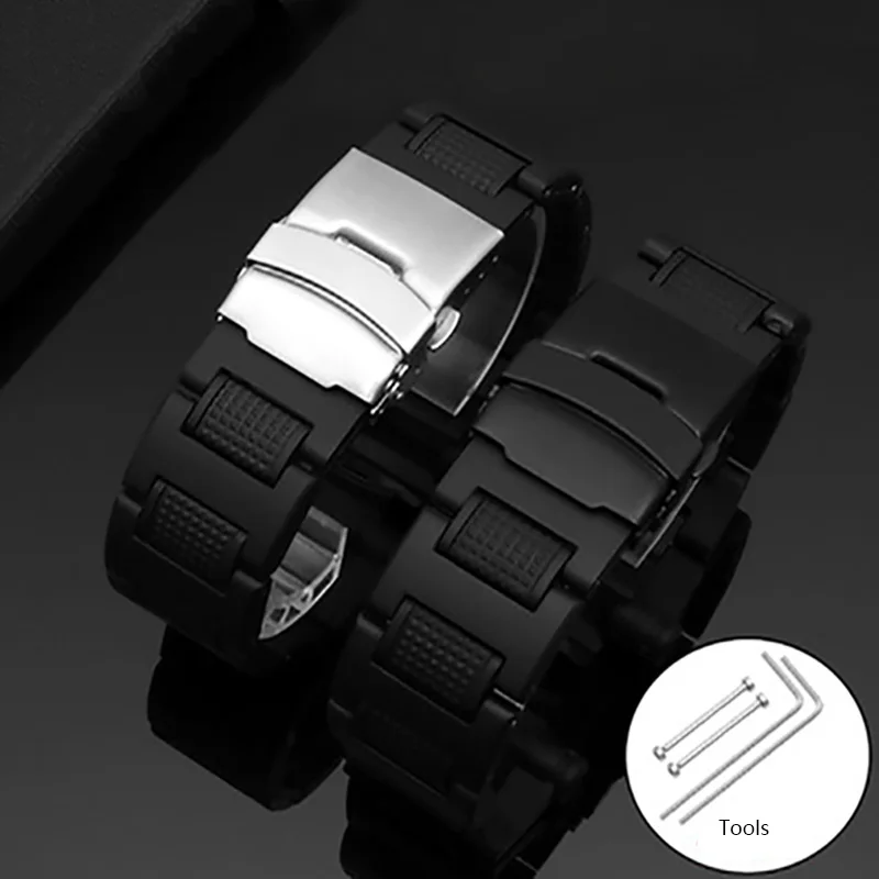 Plastic Watchband for Casio GW-A1100FC GW-A1000 GW-4000 GA-1000 Watch Strap High Quality Mens Sport Wristwatches Bracelet