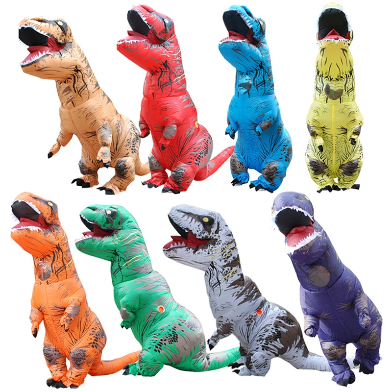 Надувной костюм талисман T rex для Хэллоуина животных косплей динозавр|Одежда и