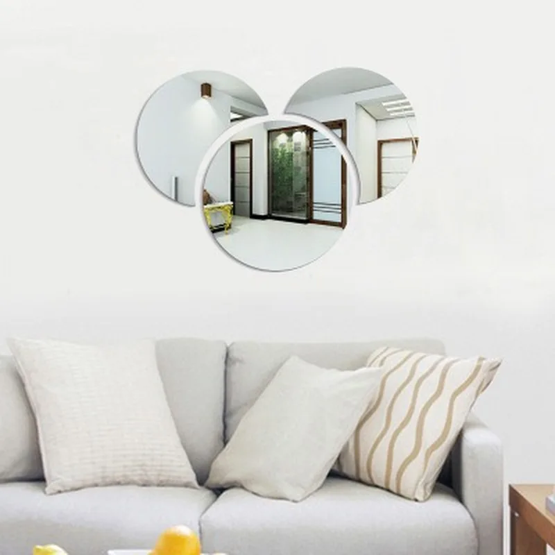 3D зеркальная настенная наклейка s влияет на декор гостиной круглая