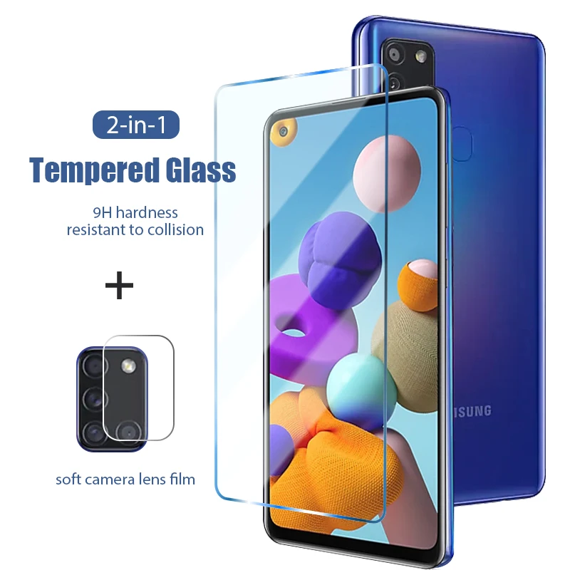 

Tempered Glass Phone Back Camera Lens Film for Galaxy A7 2018 A6 A8 A9 2IN1 Screen Protector Glass for Samsung S10 Lite S20 FE