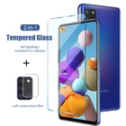Закаленное стекло для объектива камеры телефона, пленка для Galaxy A7 2018, A6, A8, A9, 2 в 1, Защитное стекло для экрана Samsung S10 Lite, S20 FE