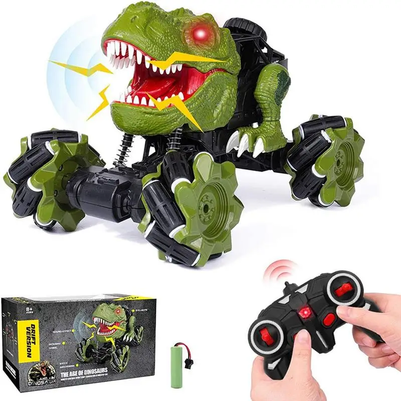 

1:18 Remote Control Stunt Dinosaur Car 360°Rotating Drift With Music And Light Four-Wheel Drive Off-Road Remote Control Car Toy
