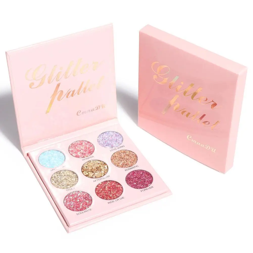 

CmaaDu 9 Colors Matte Shimmer Eyeshadow Palette Waterproof Glitter Diamond Pigment Highlighter Eye Shadow Powder Eyes Makeup B#