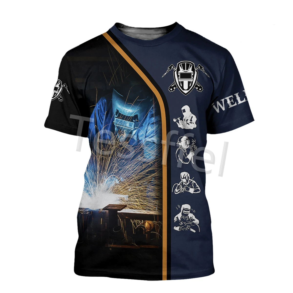 

Tessffel Professional Welder 3D Printed New Harajuku T-shirt Summer Streetwear Men and Women Top Short Sleeve Style-3