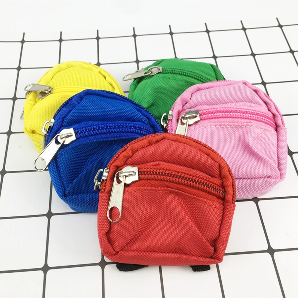 1 шт. маленький мини рюкзак с двойной молнией тканевый кукольный кукла нулевой