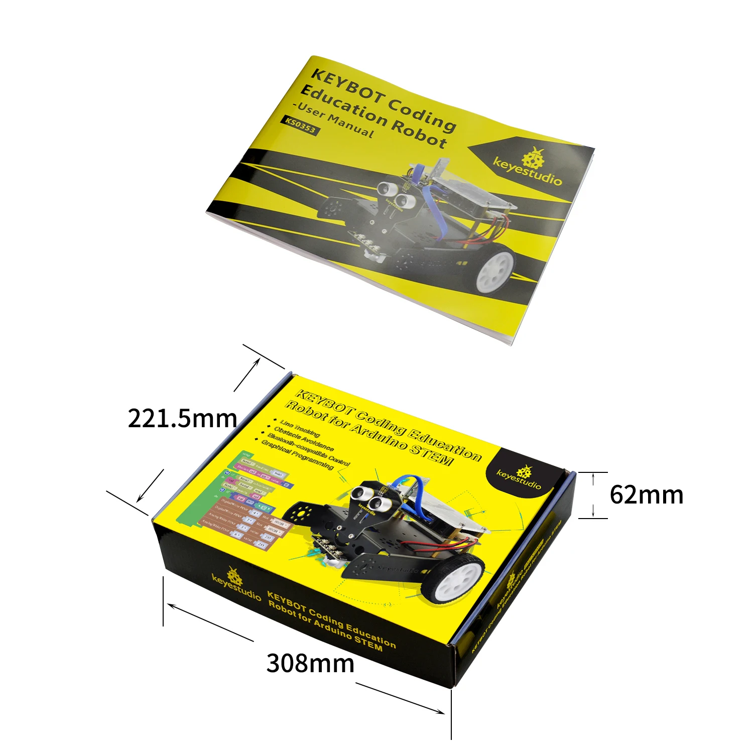 Keyestudio Diy Electronic Kit Coding Education Robot for Arduino Toy Graphical Programming STEM Car | Компьютеры и офис