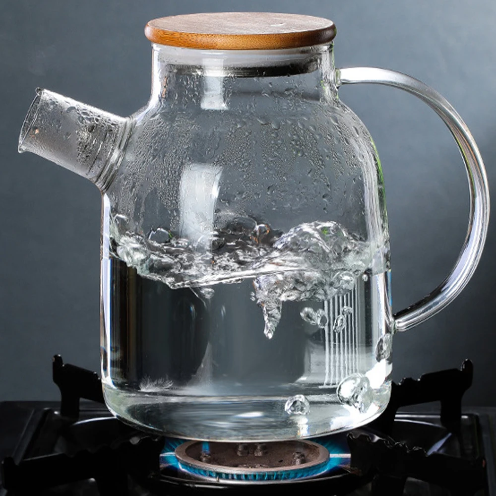 1L/1.6L Стекло Чай горшок термостойкие расписанный цветами чайник воды из твердого