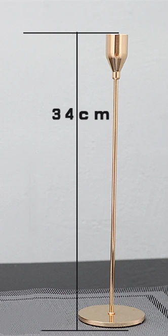 34cm gold 1 шт. Креативные Свадебные подсвечники, вечерние подсвечники для дома, гостиной, 4 цвета - Цвет: 34cm gold