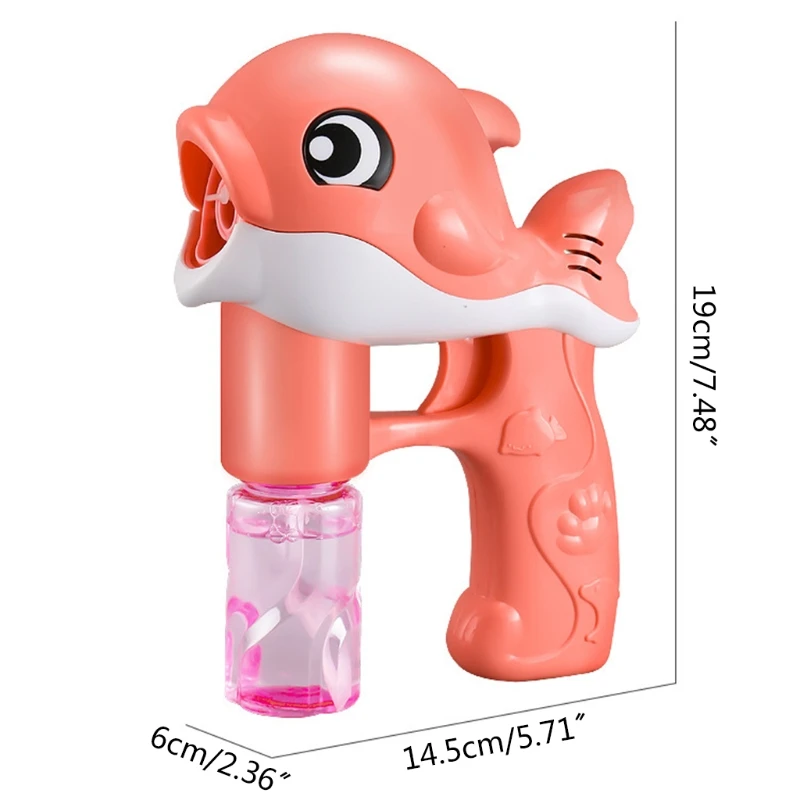 

1PC Blue/Pink Automatic Dolphin Bubble Maker Bubble Toy with Small Size Blower/Light/Music Swimming Pool Outdoor Toy J60B