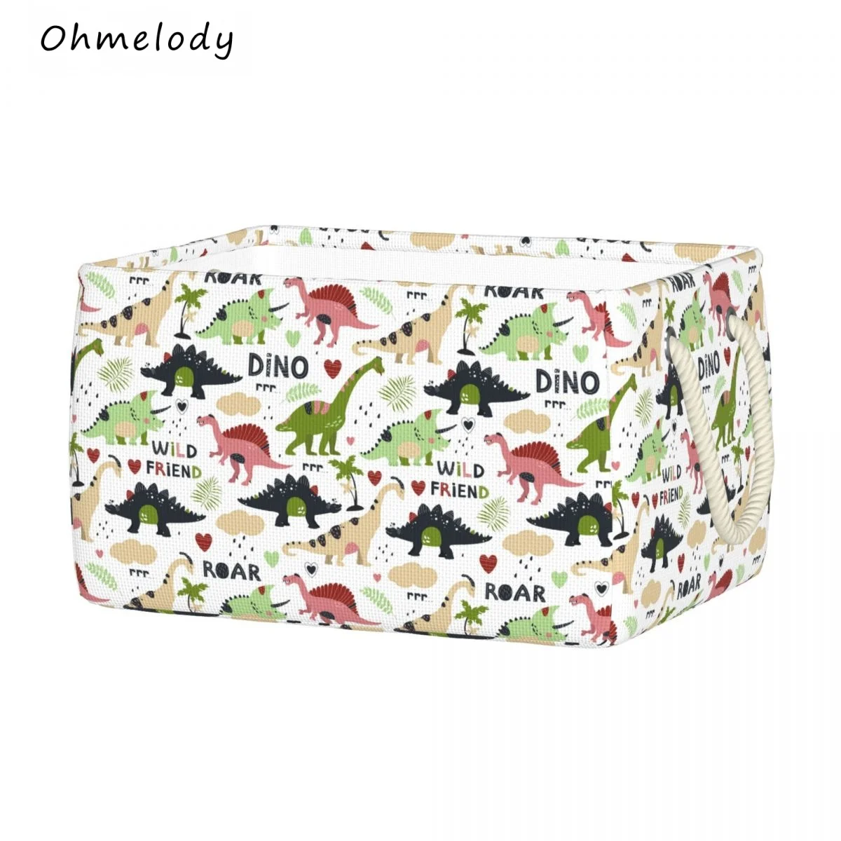 

Dino Large Storage Bins Toy Basket Collapsible Boxs Chest Organizer Water-resistant Nursery for Bedroom Closet Kid's Toys