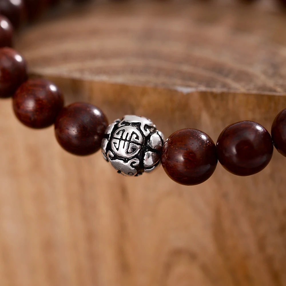 Красные сандалии деревянные двойные бусины тянущиеся браслеты пара массивные