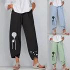 2021 Модные свободные шаровары, женские брюки с широкими штанинами, женские повседневные брюки большого размера из хлопка и льна, женская одежда, штаны для женщин