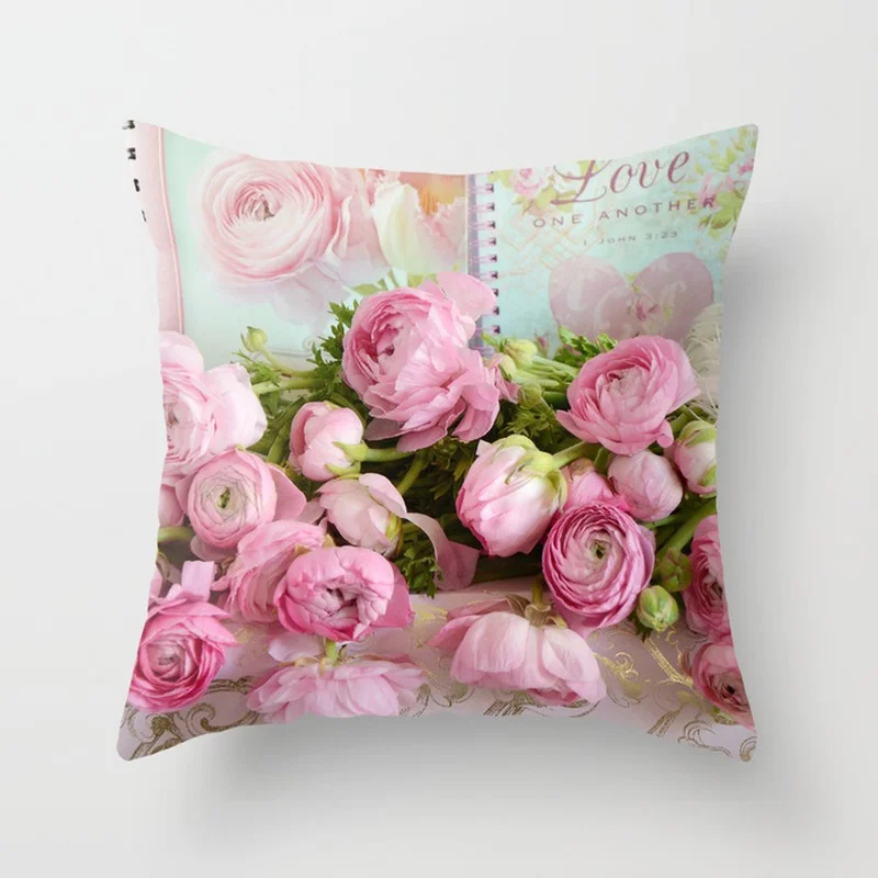 4pcs vintage rose series pillow cover home sofa back cushion throw case flower pillowcase for bedroom home office decorative free global shipping
