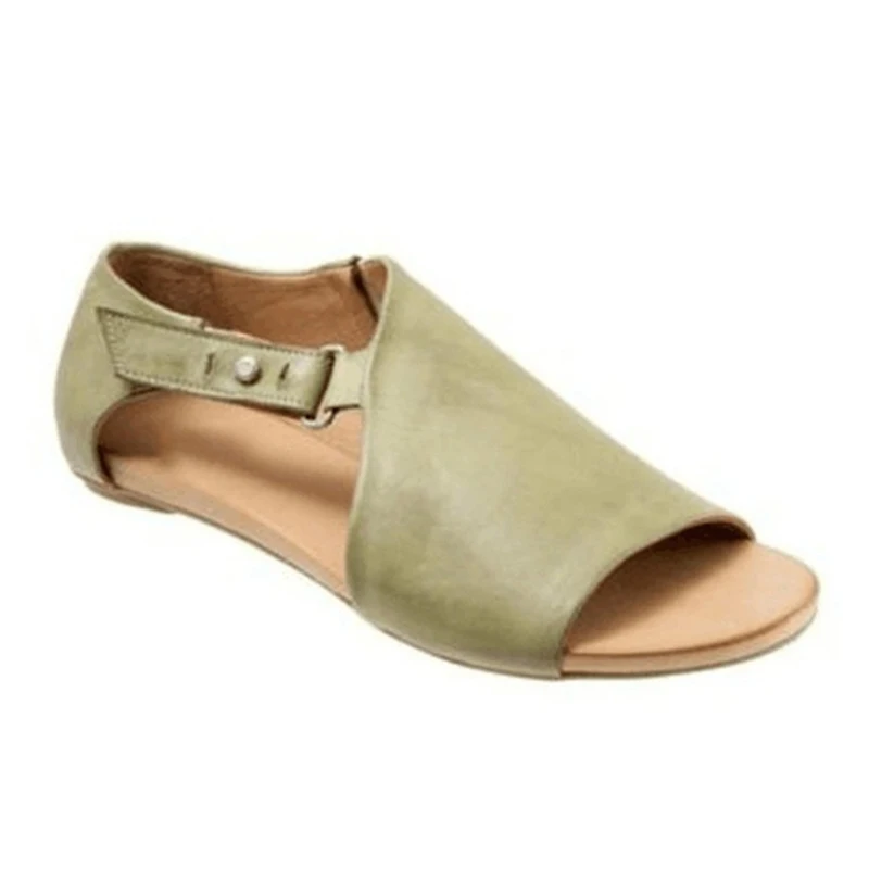 

Flat Buckle Gladiator Summer Ladies Open Toe Sandals Rome Shoes Female Casual Peep Toe Style Plus Size Fashion