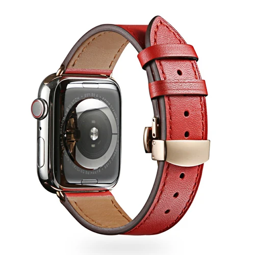 5 Бабочка Туфли с ремешком и пряжкой для наручных часов Iwatch, 4/3/2/1 ремешок для наручных часов Apple Watch, версии 3, 4 года группа 44 мм 40 мм, 42 мм, 38 мм, версия ремень из натуральной кожи браслет - Цвет ремешка: 5