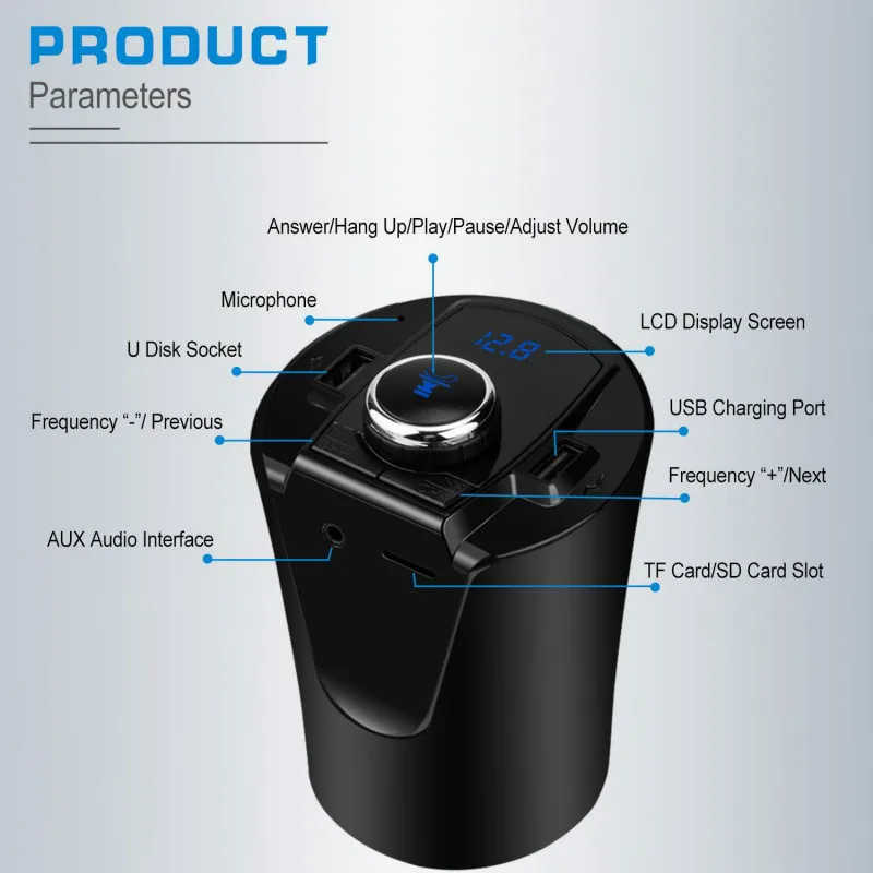 Беспроводной Bluetooth FM-передатчик MP3 USB автомобильный радиоприемник Aux адаптер