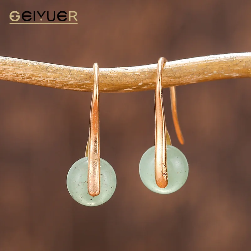 

Natural Stone Earring Tiger Eye Stone Drop Earring Women Cool Wind Texture DIY Natural Amazonite Quartz Making Jewelry 2023 New