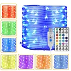 Уличная светодиодная веревка RGB, 10 м, 100 светодисветодиодный, водонепроницаемая веревка, трубчатая гирлянда с питанием от USB, Рождественская сказочная гирлянда с дистанционным управлением