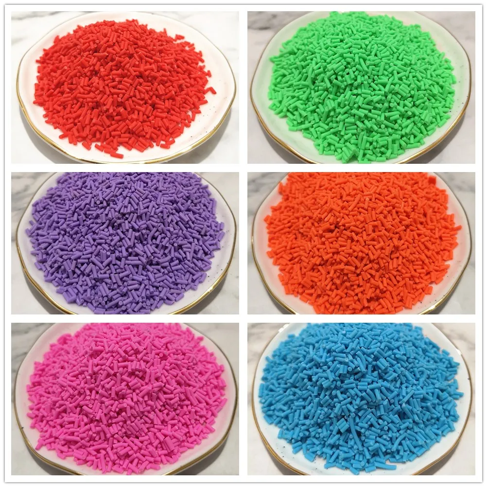

1KG Cylinder Shape Polymer Clay Sprinkles Colorful for DIY Crafts Tiny Cute Plastic Bricolage Accessories