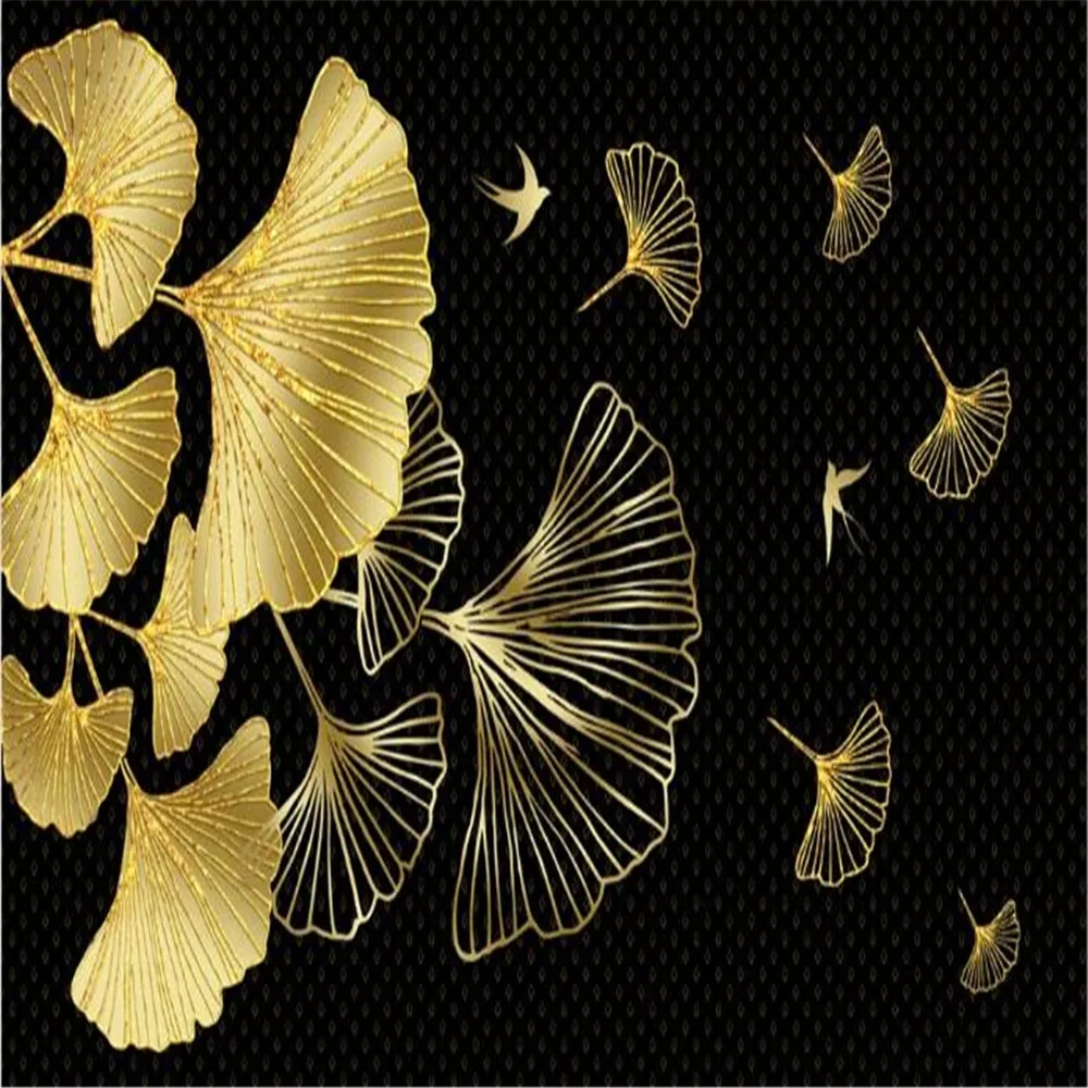 Milofi светильник роскошный высокого класса атмосферный золотой лист гинкго задний