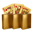 Пластиковые водонепроницаемые игральные карты из золотой фольги, 2 шт., новые покерные карты без светопропускания, креативные игральные карты
