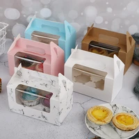 10pcs take out cupcake muffin carry box cupcake containers cupcake carrier with window bakery wrapping party favor packing togo