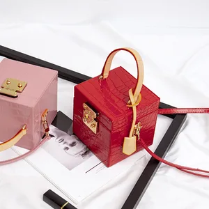 Винтажный цветной Жесткий Чехол, сумка из натуральной кожи, сумка на плечо, женская сумка с замком, чехол, модная маленькая коробка, женская сумка через плечо