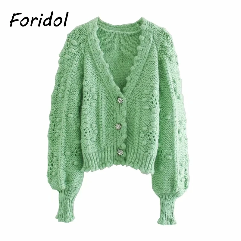 

Foridol Sequined Knitted Oversized Green Cardigan Sweater Women Autumn Winter Vintage Pompom Batwing Sleeve Cardigan Tops Pink