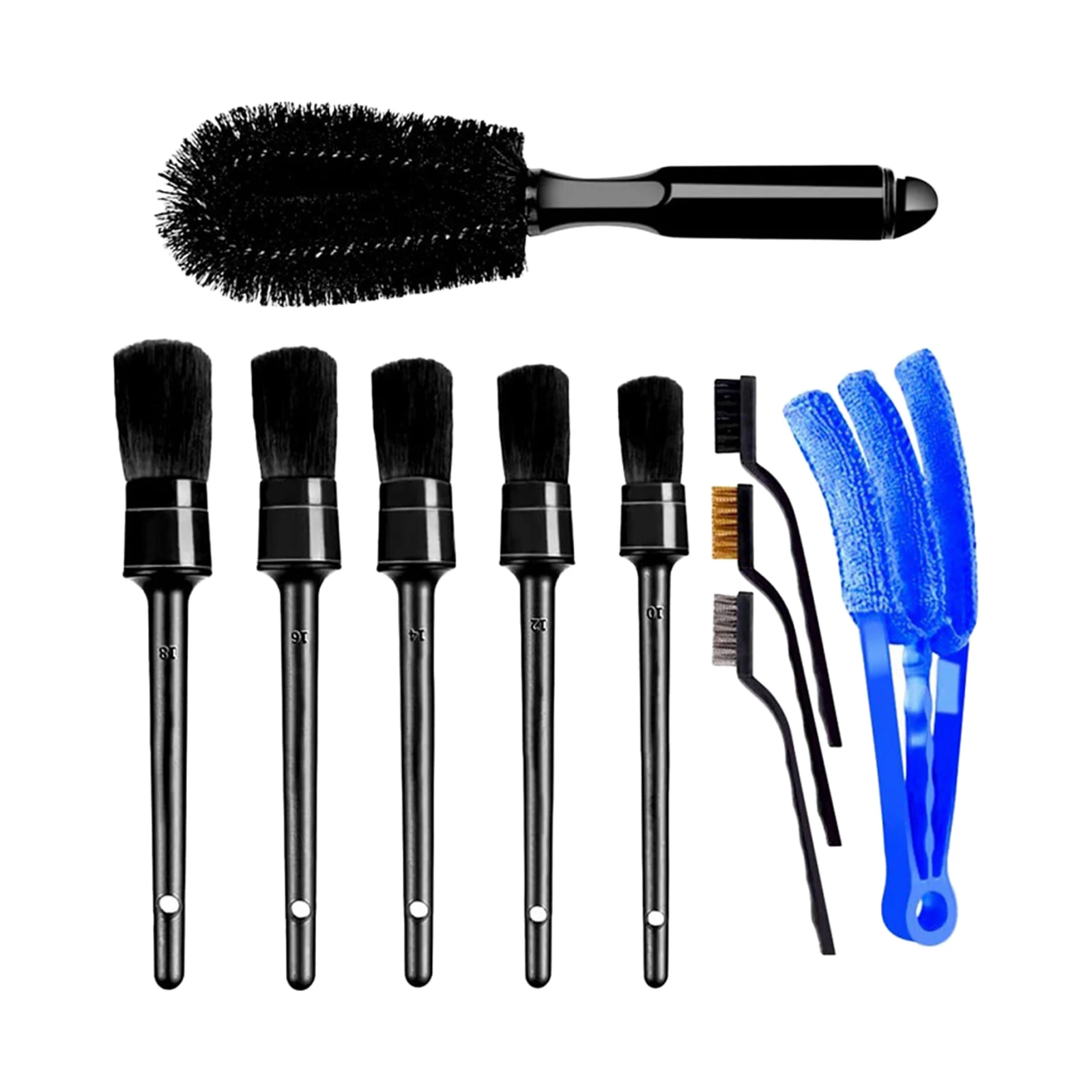 

10x Car Automotive Detailing Brush Kit Wheel Engine Clean Brush Scratch-Free