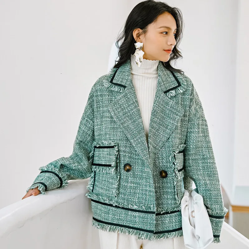 LANMREM 2020 новое осеннее и зимнее шерстянное Женское пальто с грубыми цветами