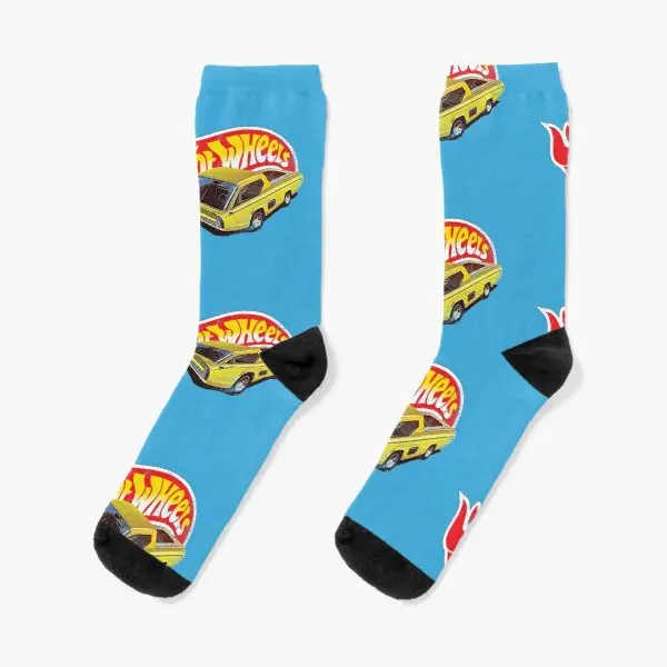 

Vintage Style Hot Wheels Deora Crew Socks Knee High Women Mens Black Best Ankle