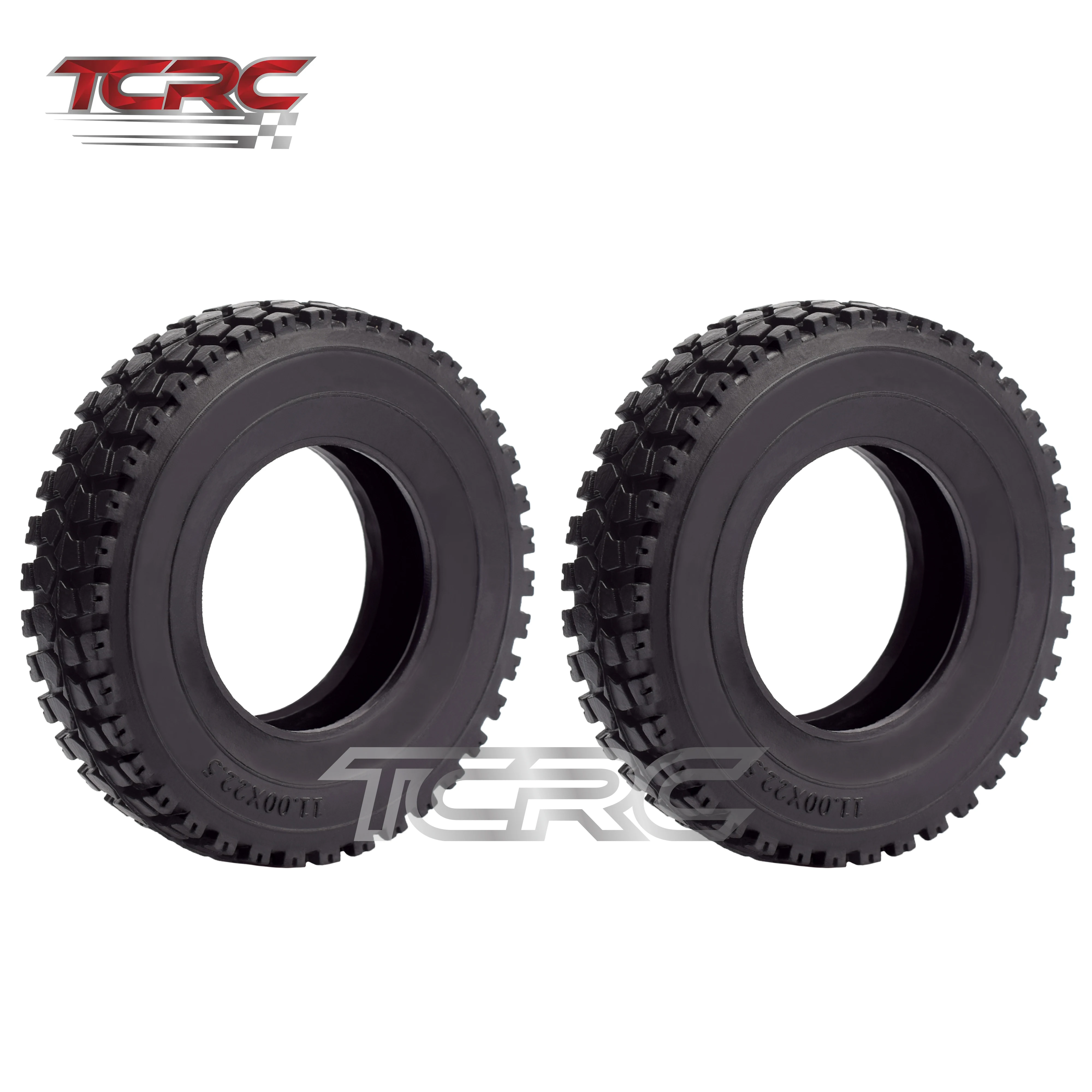 

TCRC 2PCS RC Truck Rubber Wheel Tires with Hard Sponge Foam Inserts for 1/14 Tamiya Semi Tractor Trailer