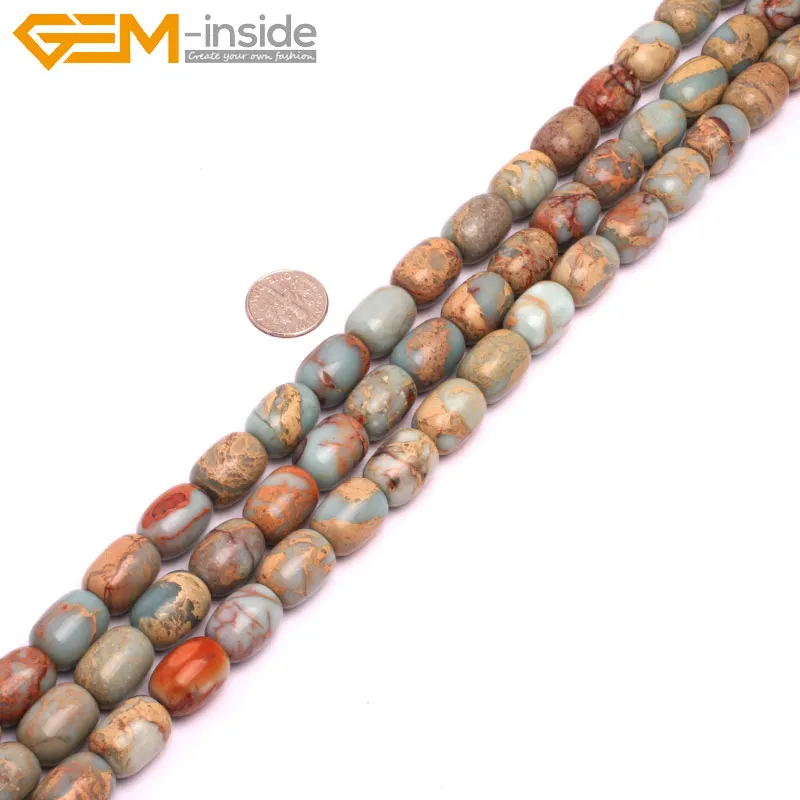 Gem-inside Natural Tube Cylinder Columnar Column Multicolor Shoushan Jaspers Beads For DIY Jewelry Making 15inches | Украшения и