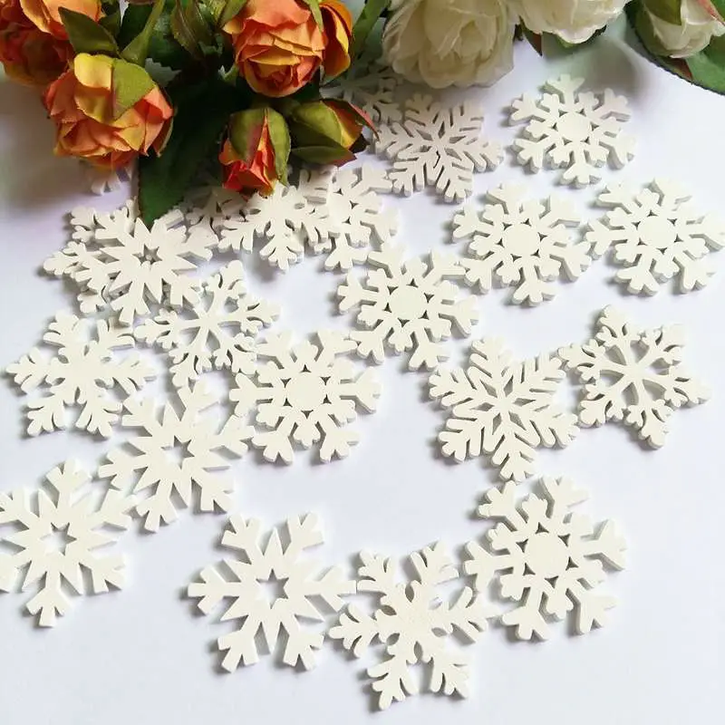 Деревянные швейные кнопки для скрапбукинга 30 шт. Рождественская Снежинка