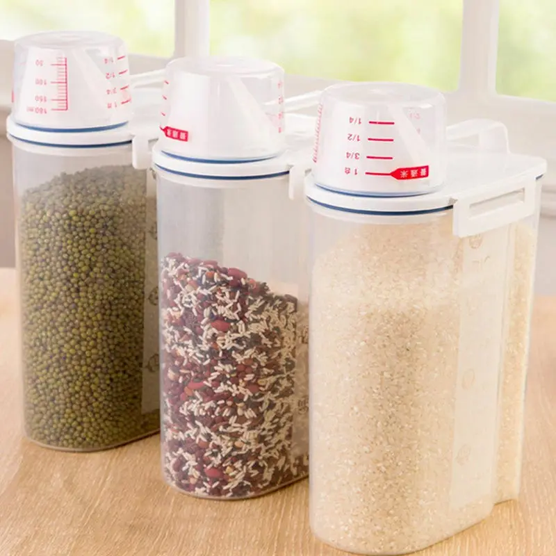 2Л Пластиковый Чехол для кухни контейнер хранения зерновых бобов риса | Дом и сад