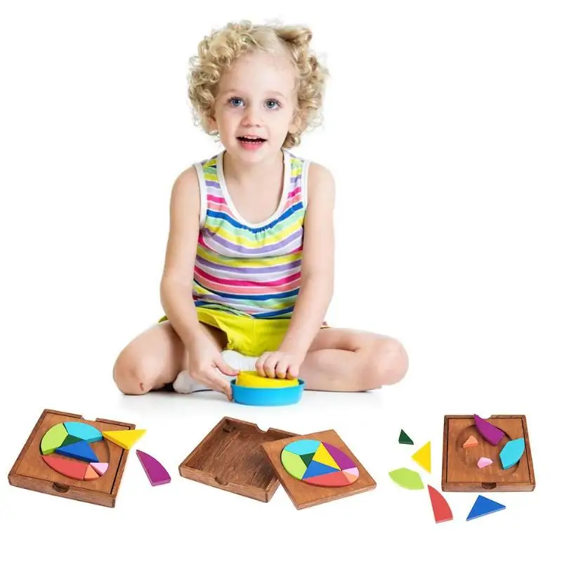 

Wooden Board Puzzles Educational Game Toys Tangram for Adults Children