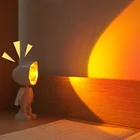 Светодиодный мини-светильник заката, Радужный робот-проектор, атмосферный ночник с сенсорным управлением, тип зарядки, декоративная комнатная лампа